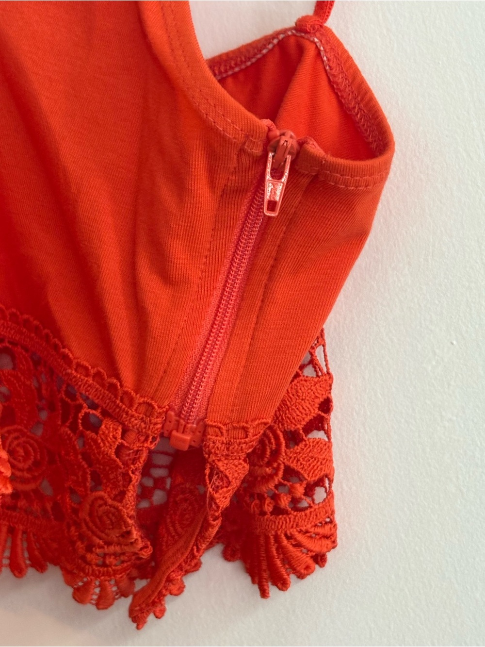 Topshop Orange Lace Trimmed Bralette Crop Top - Picture 4 of 5